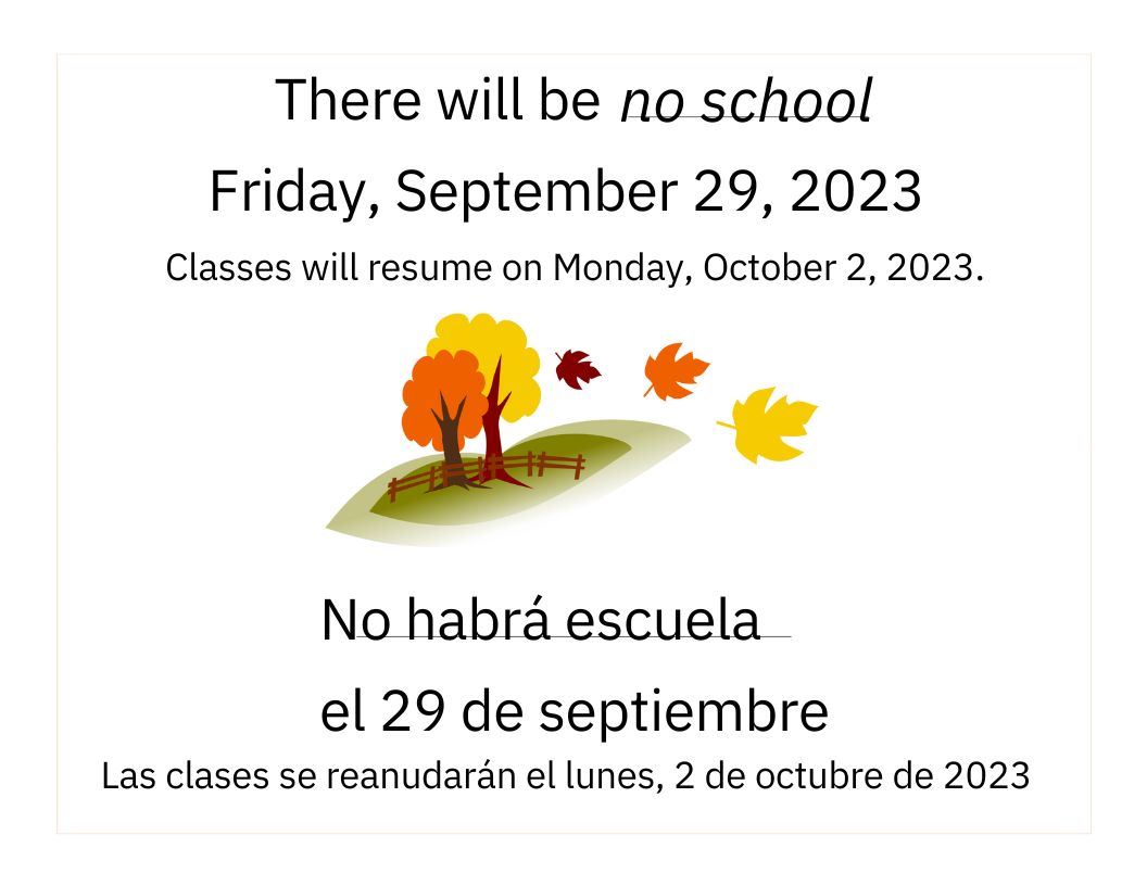  No School September 29